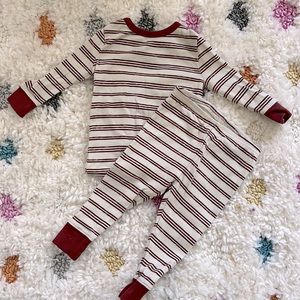 Little Co. Maroon and Cream Outfit 6 Months